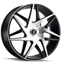 22x8.5" Kraze Wheels 192 Phase Gloss Black Machined Rims