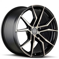 20" Staggered Varro Wheels VD19X Black Brushed Tinted Spin Forged Rims