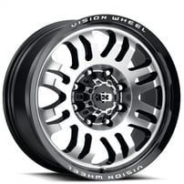 20" Vision Wheels 409 Inferno Gloss Black with Machined Face Off-Road Rims