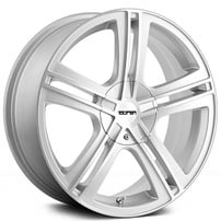 17" Touren Wheels TR62 3262 Hyper Silver with Machined Face and Lip Rims 