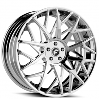 22" Staggered Forgiato Wheels Blocco-ECL Chrome Forged Rims