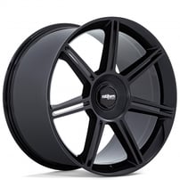 22" Staggered Rotiform Wheels FRA Gloss Black with Matte Black Spokes Monoblock Forged Rims