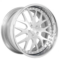 19" Staggered AC Forged Wheels ACF709 Brushed Face with Chrome Lip Three Piece Rims