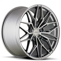 22" Staggered Varro Wheels VD40X Gloss Titanium with Brushed Face Spin Forged Rims