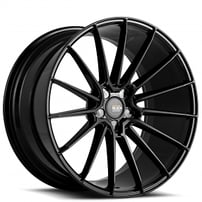 20" Savini Wheels Black Di Forza BM16 Gloss Black Super Concave Rims 