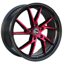 18" Elegance Wheels Sharp Gloss Black with Candy Red Face Rims