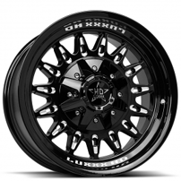 20" Luxxx HD Wheels LHD30 Gloss Black Milled Off-Road Rims