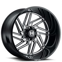 20" Hostile Wheels H116 Jigsaw Gloss Black with Milled Accents Off-Road Rims