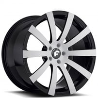 22" Staggered Forgiato Wheels Concavo-M Black Machined Forged Rims