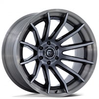22" Fuel Wheels FC403BT Burn Gloss Black with Brushed Dark Tinted Clear Face and Lip Off-Road Fusion Forged Rims