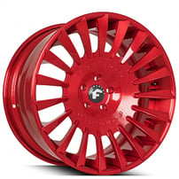 21" Staggered Forgiato Wheels Calibro-ECL Candy Red Forged Rims