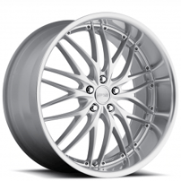 22" Staggered MRR Wheels GT1 Hyper Silver with Machined Lip Rims 