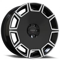 22" Staggered Koko Kuture Wheels Sicily Gloss Black with Machined Face Rims 