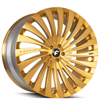 21" Staggered Forgiato Wheels Autonomo-M Gold Forged Rims