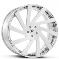20" Forgiato Wheels Twisted Concavo-ECL White Face with Chrome Lip Forged Rims