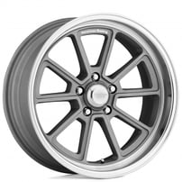 20" Staggered American Racing Wheels Vintage VN510 Draft Vintage Silver with Diamond Cut Lip Rims