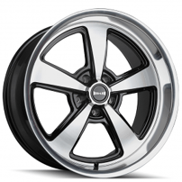 17" Ridler Wheels 652 Gloss Black Machined with Diamond Cut Face and Lip Flow Formed Rims