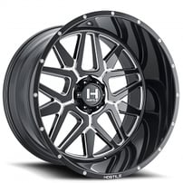 24" Hostile Wheels H128 Diablo Black Milled Off-Road Rims