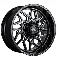 20" Impact Off-Road Wheels 829 Gloss Black with Milled Windows Rims