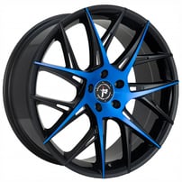 20" Impact Racing Wheels 603 Gloss Black with Blue Machined Face Rims