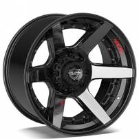 20" 4Play Wheels 4P60 Brushed Black Deep Concave Off-Road Rims 