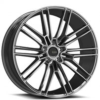 20" Staggered Savini Wheels Black Di Forza BM18 Hyper Silver Rims