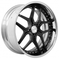 19x8.5/10" AMF Forged AMF020 Black with Chrome Lip Wheels (5x120/114/112, +37/21mm) 