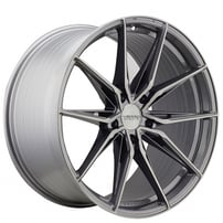 19" Staggered Varro Wheels VD36X Gloss Titanium with Brushed Face Spin Forged Rims