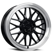 18" Katana Racing Wheels KR06 Gloss Black with Machined Lip Rims