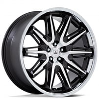 20" Staggered Asanti Wheels ABL-47 Imperator Gloss Black Machined with SS Lip Rims