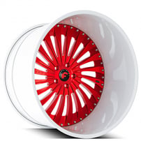 22" Staggered Forgiato Wheels Autonomo-L Candy Red with White Lip Forged Rims