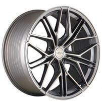 22" Varro Wheels VD49X Gloss Titanium with Brushed Face Spin Forged Rims 