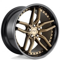 19" Staggered Niche Wheels M195 Methos Matte Bronze Face with Gloss Black Lip Rims 