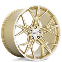 21/22" Staggered Cray Wheels Hammerhead Gloss Gold with Mirror Cut Face Rotary Forged Rims