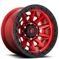 16" Fuel Wheels D695 Covert Candy Red with Black Ring Off-Road Rims 