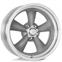 17" American Racing Wheels Vintage VN205 Classic Torq Thrust II Custom Torq Thrust Gray with Polished Lip Rims
