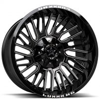 20" Luxxx HD Wheels LHD28 Gloss Black Milled Off-Road Rims