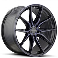 20" Staggered Varro Wheels VD36X Gloss Black with Dark Tinted Face Spin Forged Rims 