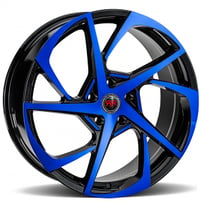 17" Revolution Racing Wheels RR29 Black with Blue Machined Rims