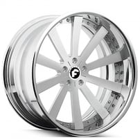 21" Forgiato Wheels Concavo Brushed Silver with Chrome Lip Forged Rims