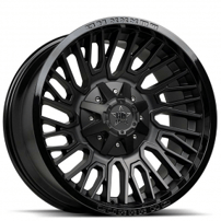 20" Luxxx HD Wheels LHD28 Matte Black Face with Gloss Black Lip Off-Road Rims