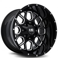 20" Hardrock Wheels H705 Gunner Gloss Black Milled Off-Road Rims 