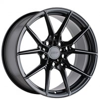 19" Staggered TSW Wheels Neptune Semi Gloss Black Rotary Forged Rims