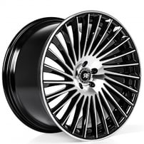 22" Staggered Road Force Wheels RF23 Black with Machined Face Rims