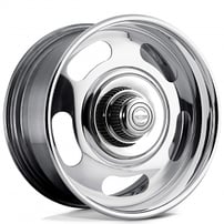 17" American Racing Wheels Vintage VN327 Rally Two-Piece Chrome Center with Polished Barrel Rims