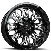 20" Luxxx HD Wheels LHD31 Gloss Black Milled Off-Road Rims