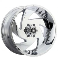 22" Luxxx HD Wheels LHD6 Chrome with Chrome Spike Rivets Off-Road Rims