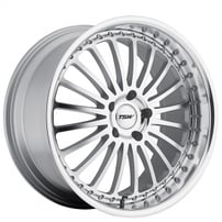 19" TSW Wheels Silverstone Silver with Mirror Cut Face and Lip Rims 