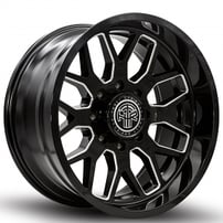 22" Thret Off-Road Wheels 901 Monarch Gloss Black Milled Rims