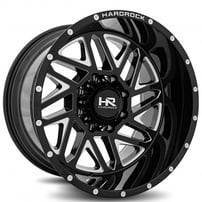 22" Hardrock Wheels H501 Bones Xposed Gloss Black Milled Off-Road Rims 